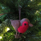 Handmade Felt Fat Robin Decoration