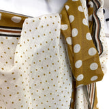 Ciara Spotted Colour Block Scarf - Mustard