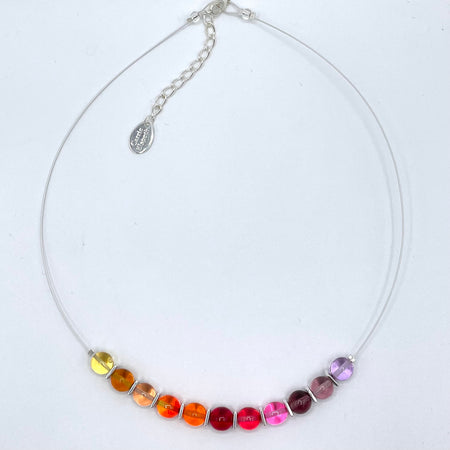Fall Rainbow Globes Necklace