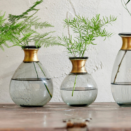Miza Mini Glass Vase - Smoke