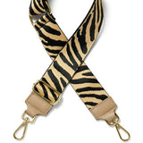 Beige Zebra Woven Bag Strap