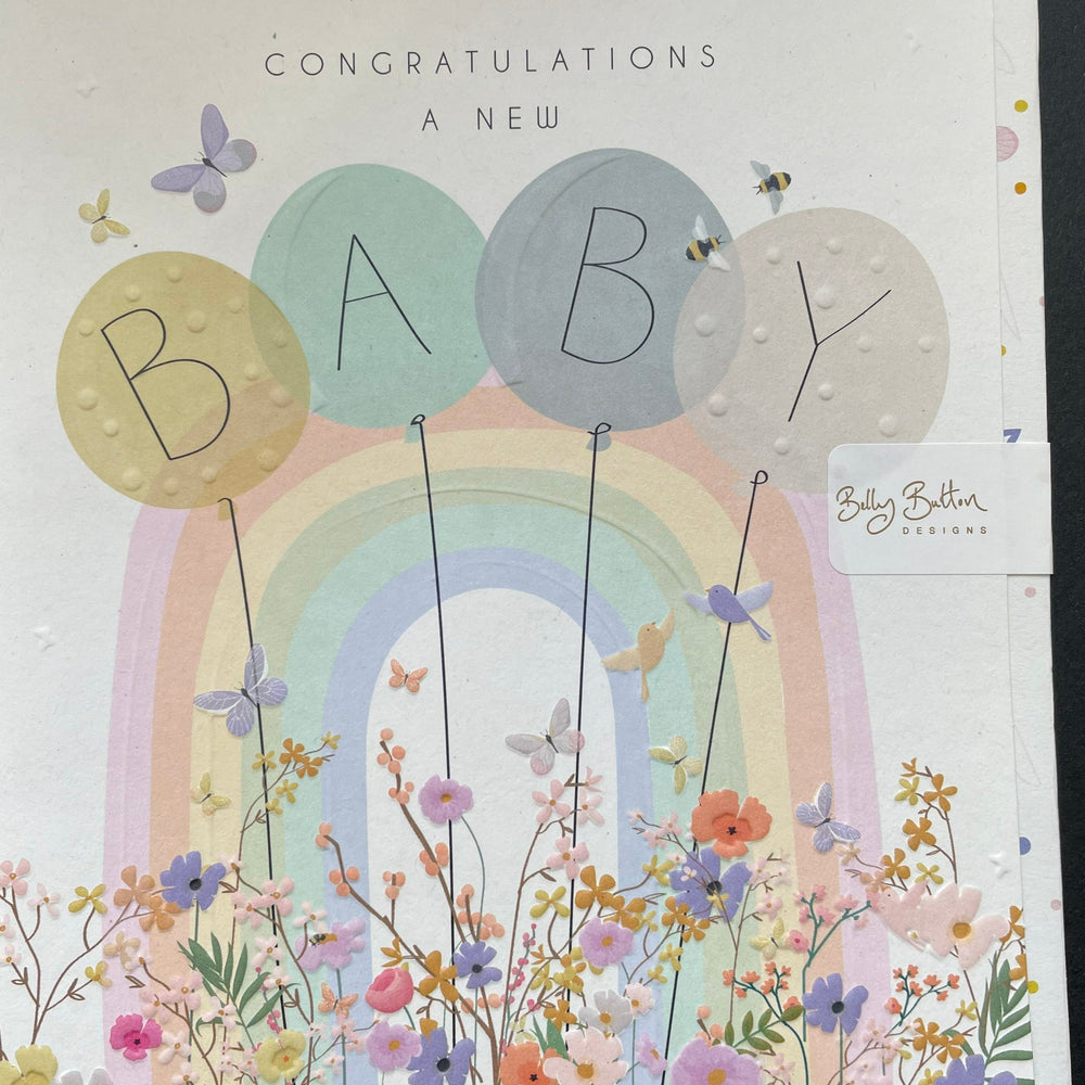 Baby Balloons Meadow Card