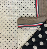 Spotted Colour Block Scarf - Black