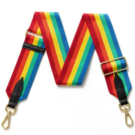 Rainbow Stripe Woven Bag Strap