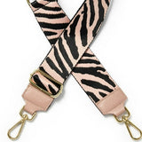 Pink Zebra Woven Bag Strap