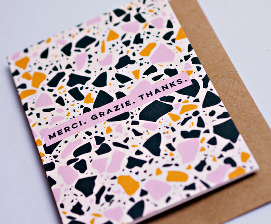 Merci Grazie Thanks Art Card