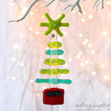 Green Star Tree Fused Glass Decoration