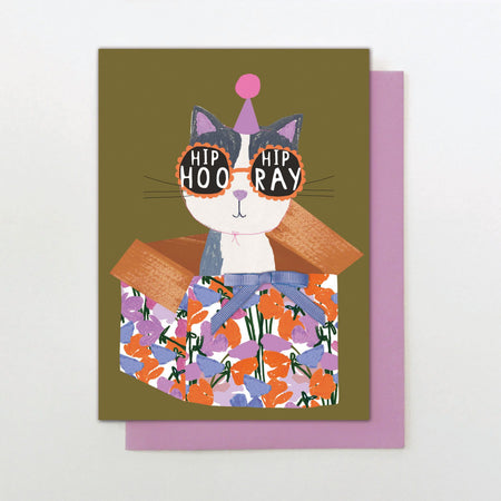 Hip Hip Hooray Cat Sweetpea Card