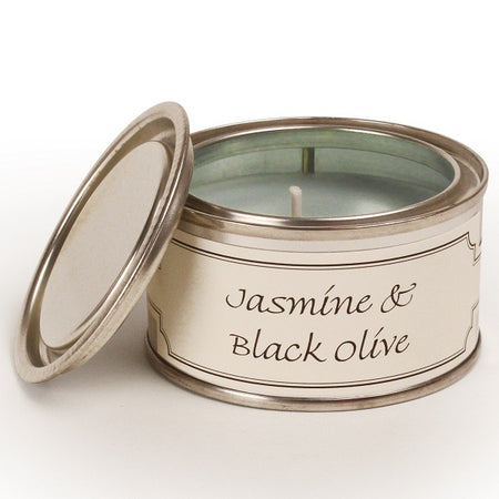 Jasmine & Black Olive Paint Tin Candle